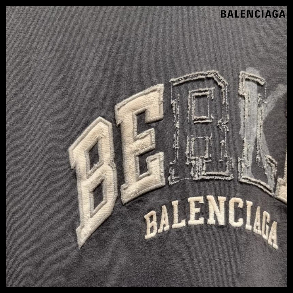 【BALENCIAGA】Oversized T-Shirt Faded Black White