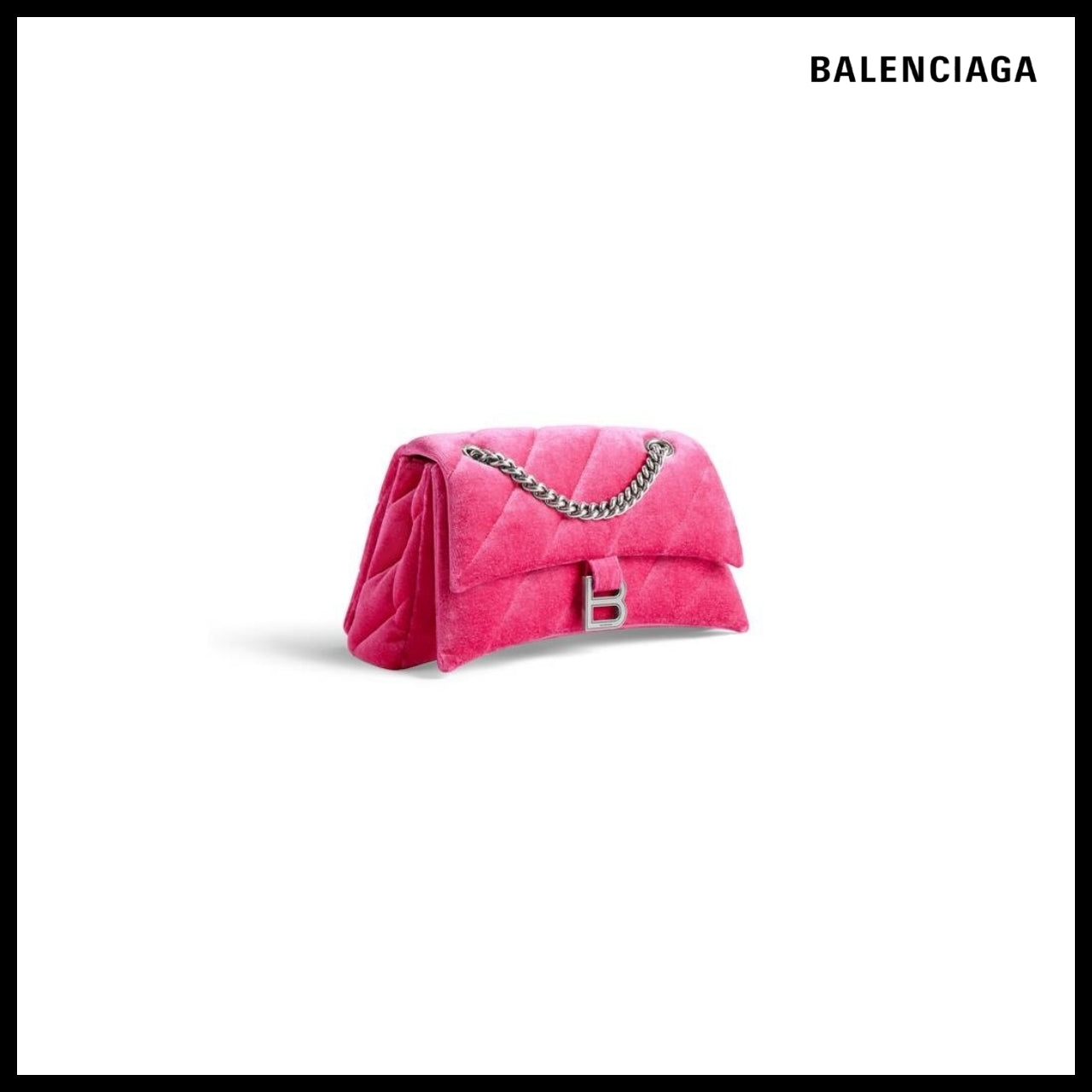 【BALENCIAGA】Crush Small Chain Bag Quilted Velvet Jersey