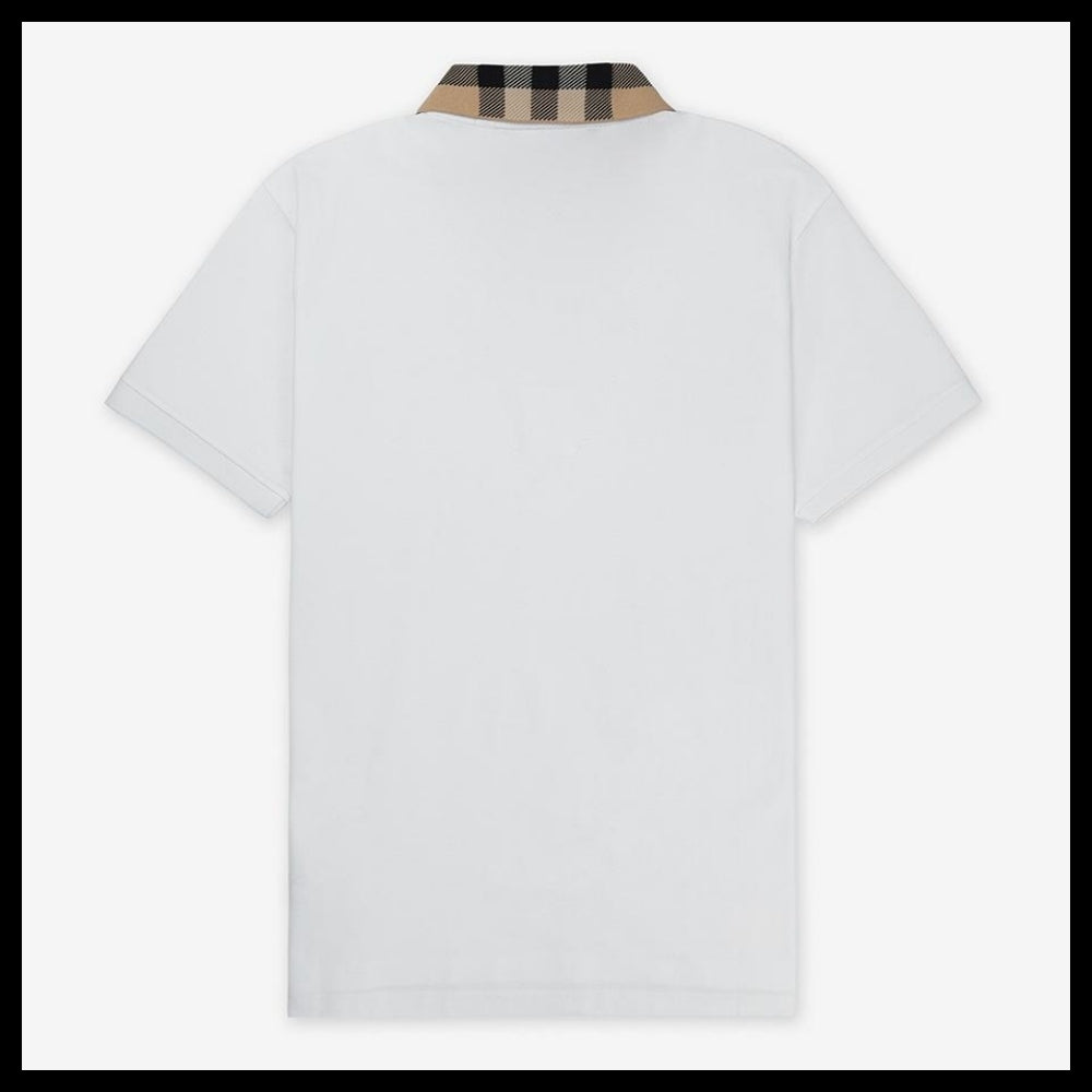 【Burberry】Cotton Slim Fit Polo Shirt White