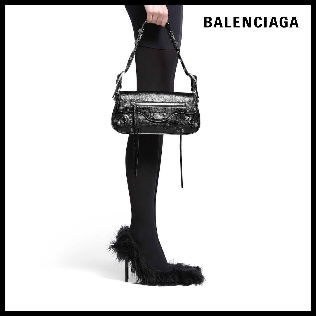 【BALENCIAGA】Le Cagole Small Sling Bag Black