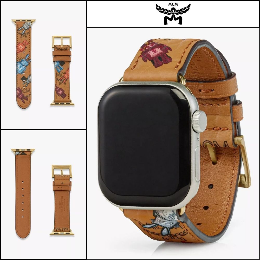 【MCM】Visetos Apple Watch Strap Cognac