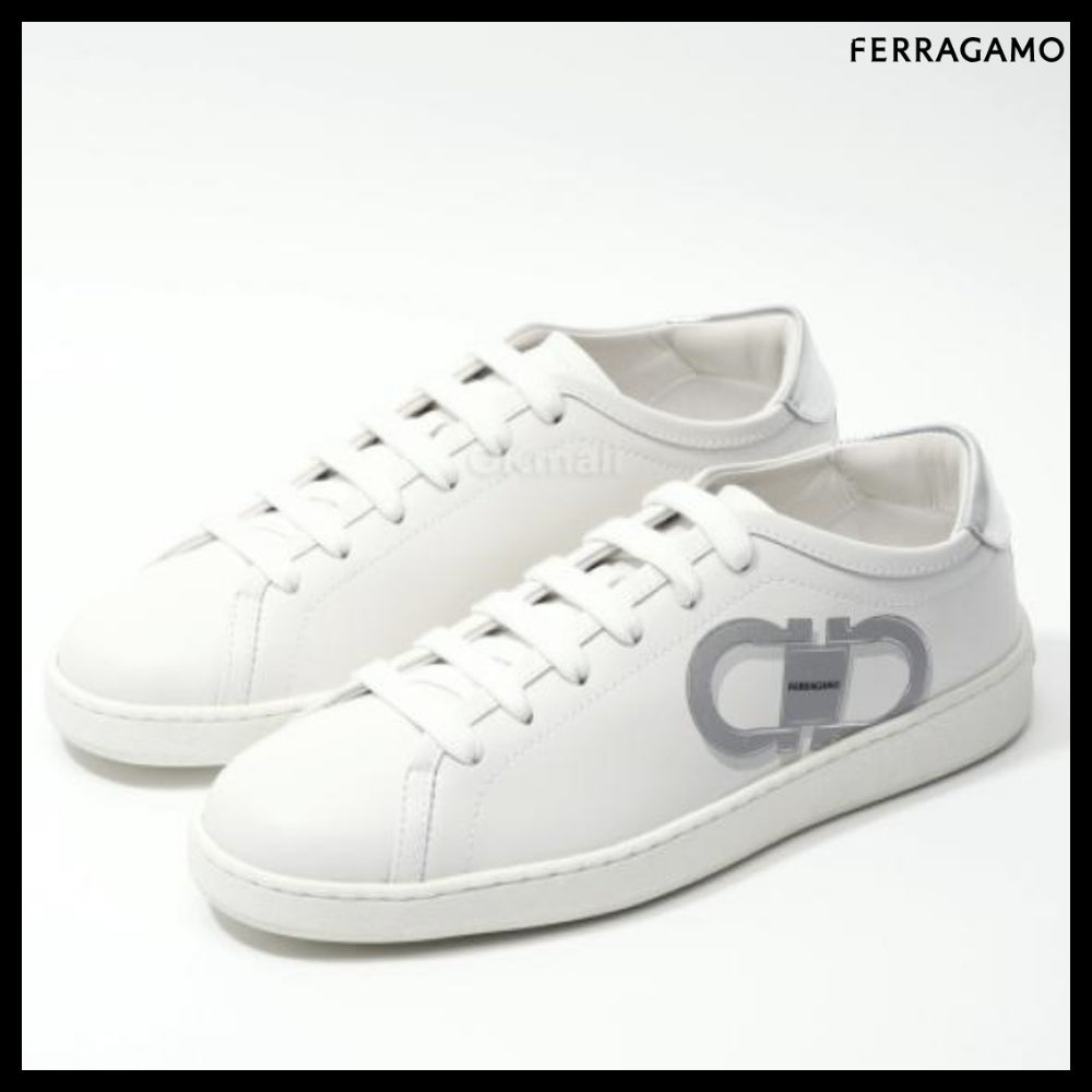 【Salvatore Ferragamo】030676 780983 Double Gancini Sneakers