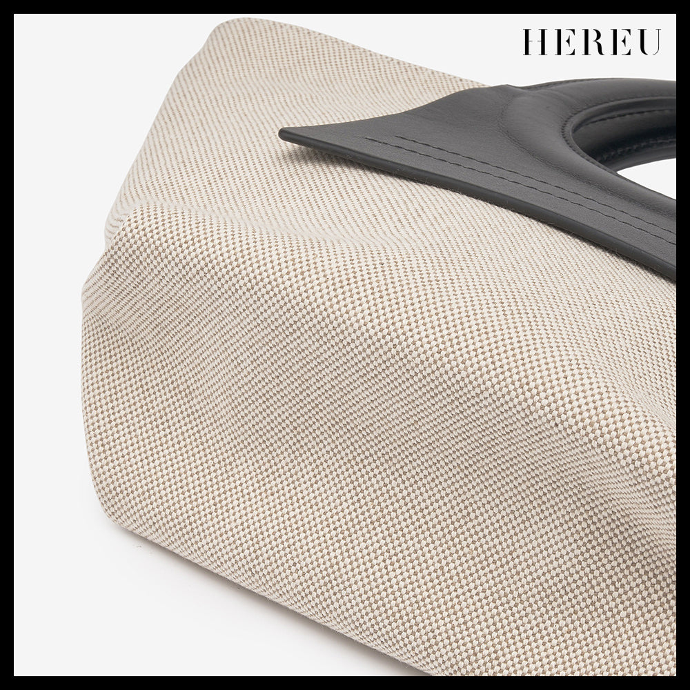 【HEREU】Mini Cala Tote Bag Beige Black