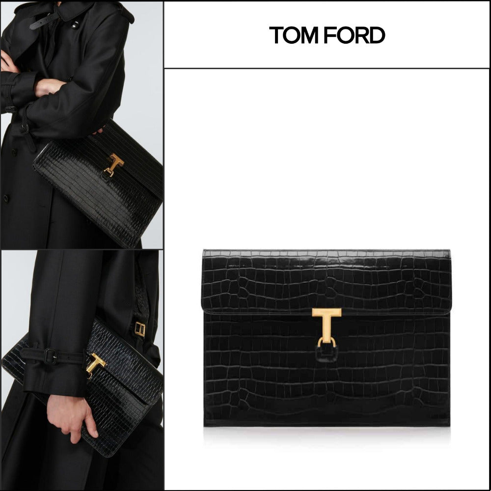 【TOM FORD】CROCO EMBOSSED LEATHER PORTFOLIO