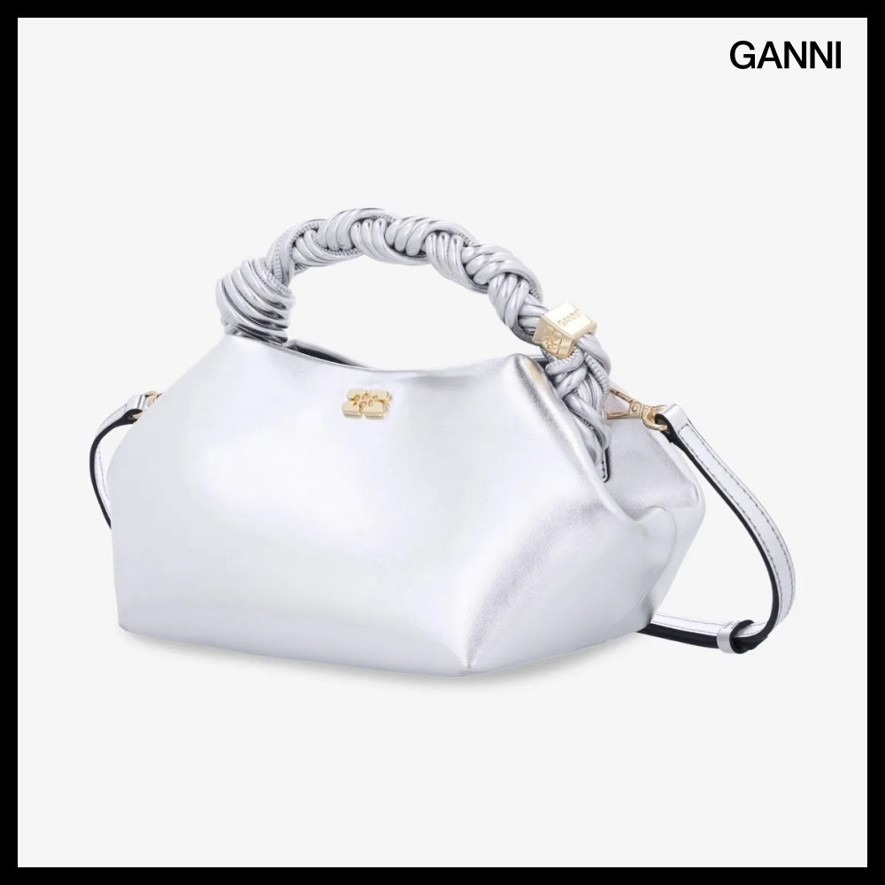 【Ganni】Small Ganni Boo Tote Bag Silver