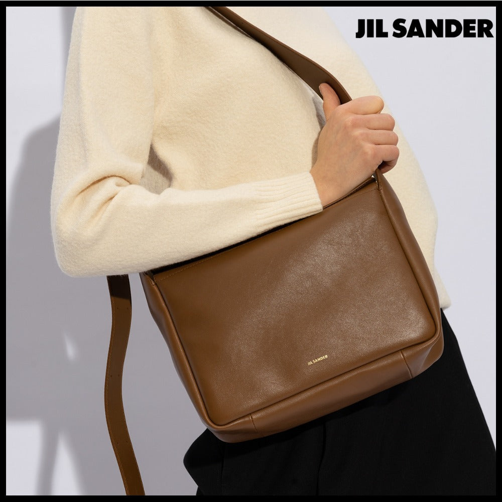 【正規品】【Jil Sander】Brown Shoulder Bag with Logo