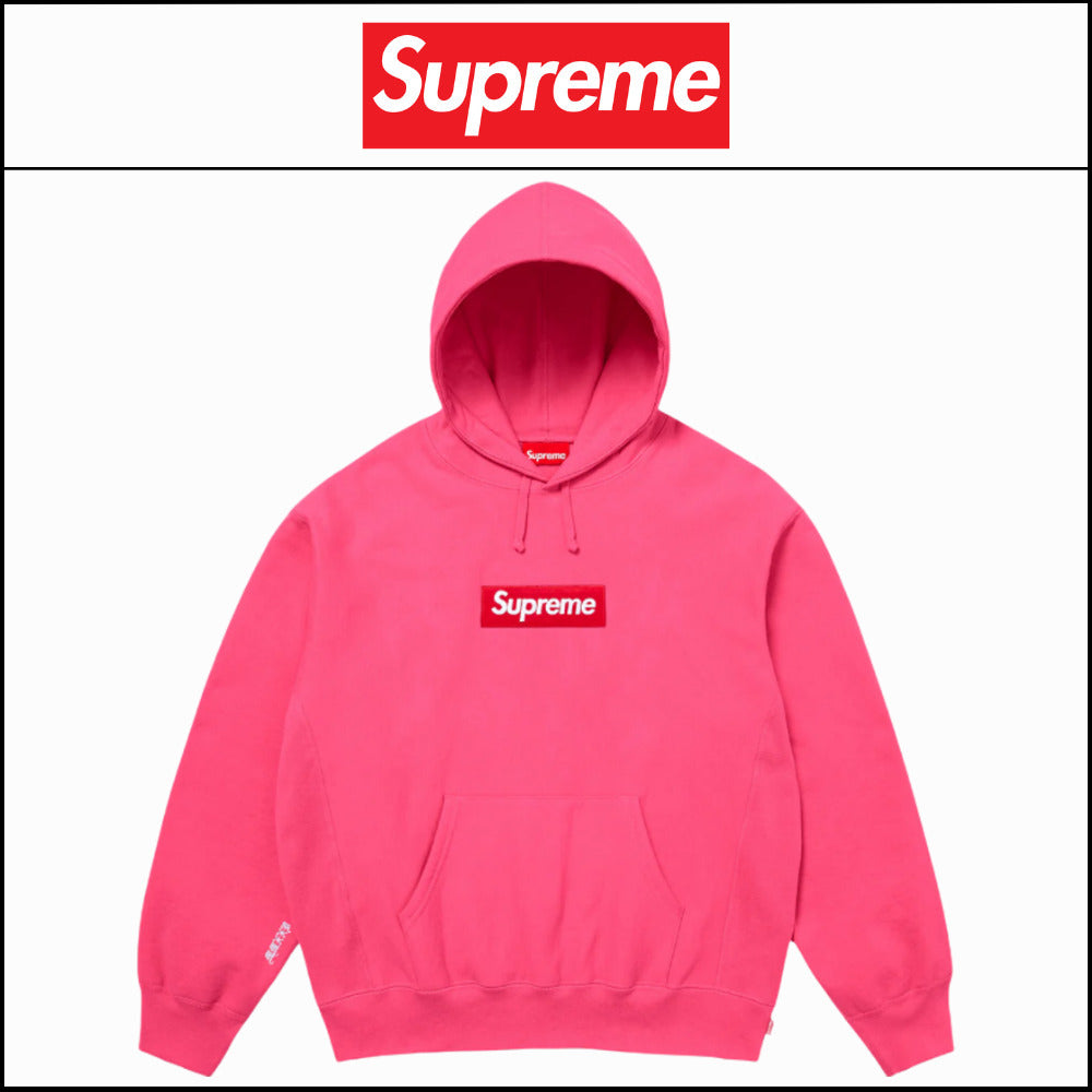 【100%正規品保証 Supreme】Box Logo パーカー マゼンタ