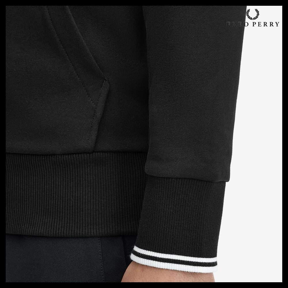【FRED PERRY】Tip Hooded Sweatshirt Black