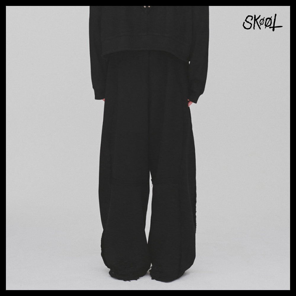 【SKOOT】シュレッド ブラック スウェットパンツ