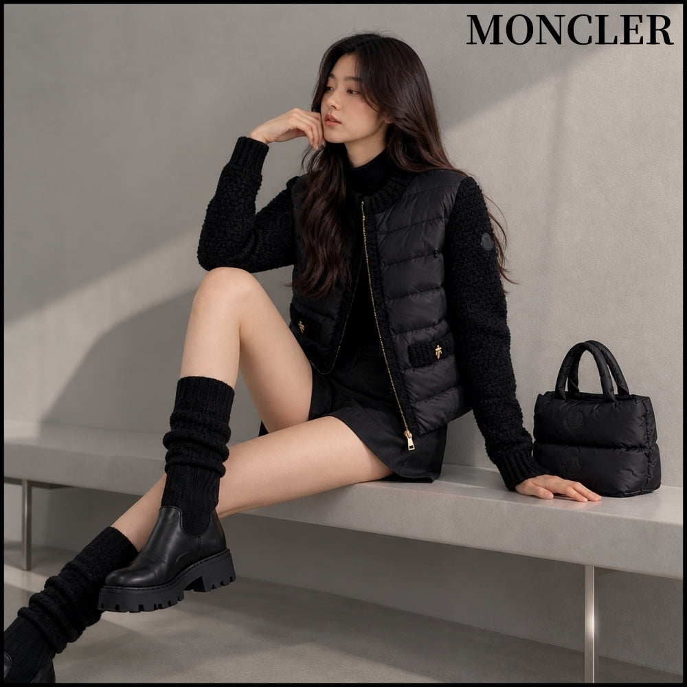 【MONCLER】Padded Zip-up Cardigan Black