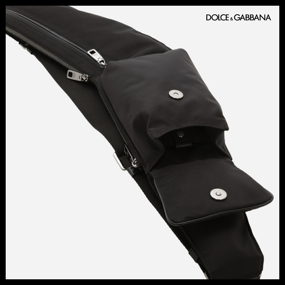 【Dolce & Gabbana】Cross NYLON BELT BAG Black