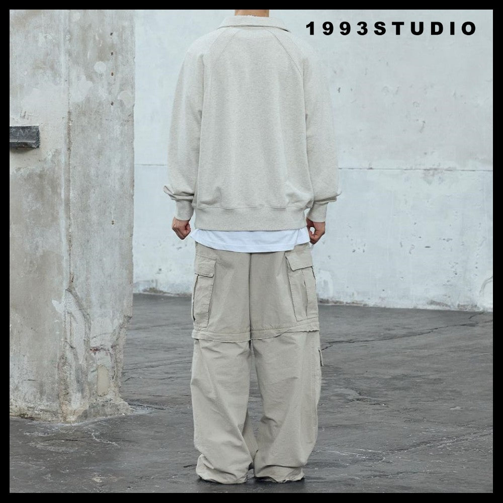 [1993STUDIO] SMALL LOGO HALF ZIP COLLAR SWEATSHIRT 3COLORS