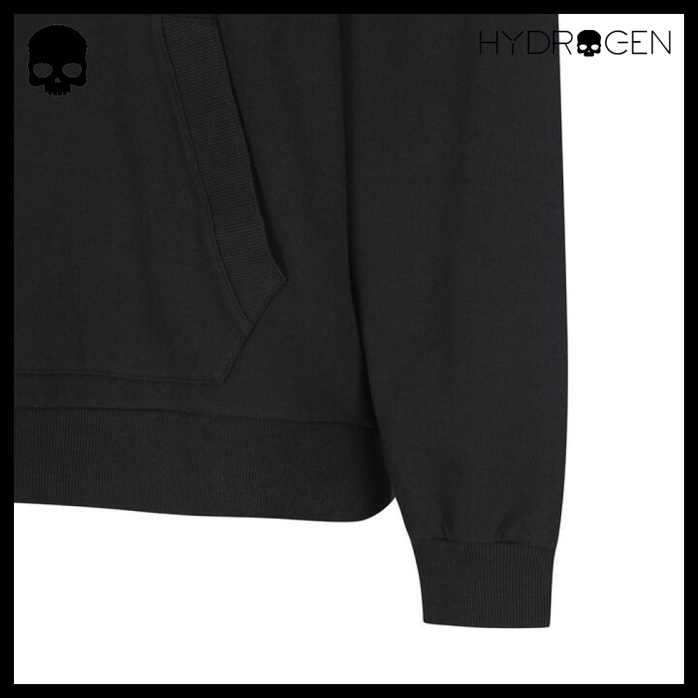 【HYDROGEN】UNI BASIC SKULL LOGO HOODIE BLACK
