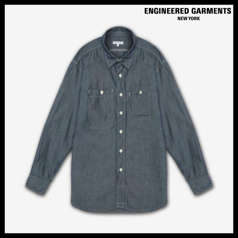 ◆Engineered Garments◆ ワークシャツ インディゴ シャンブレー