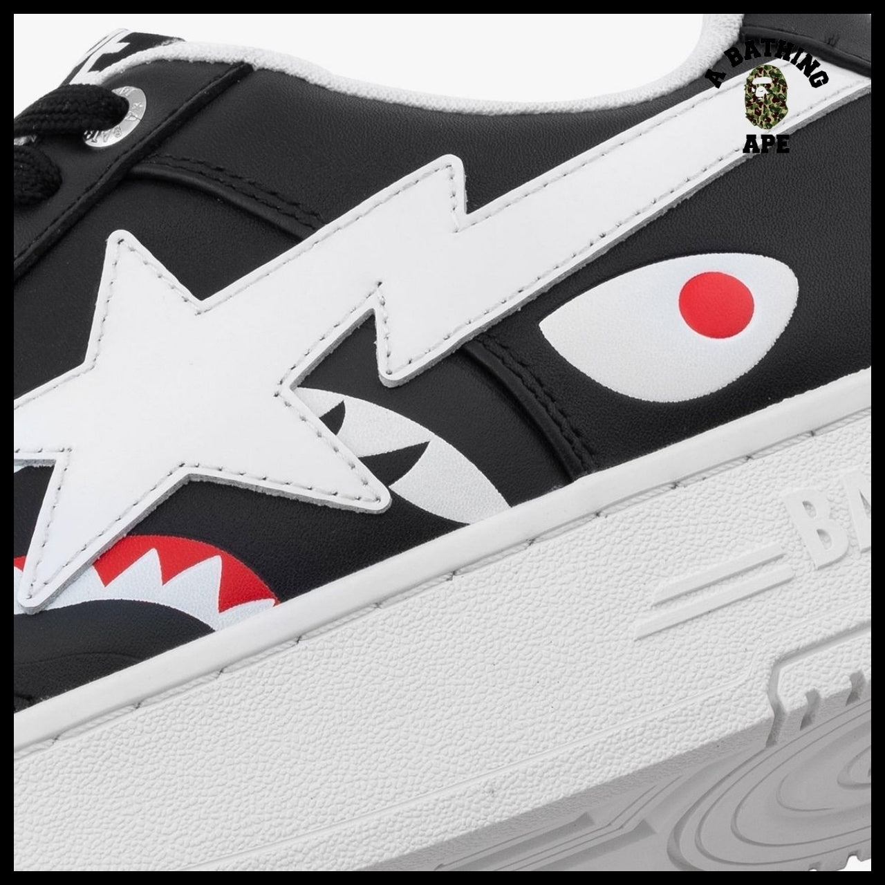 【A BATHING APE】Bape Star Shark Black Sneakers