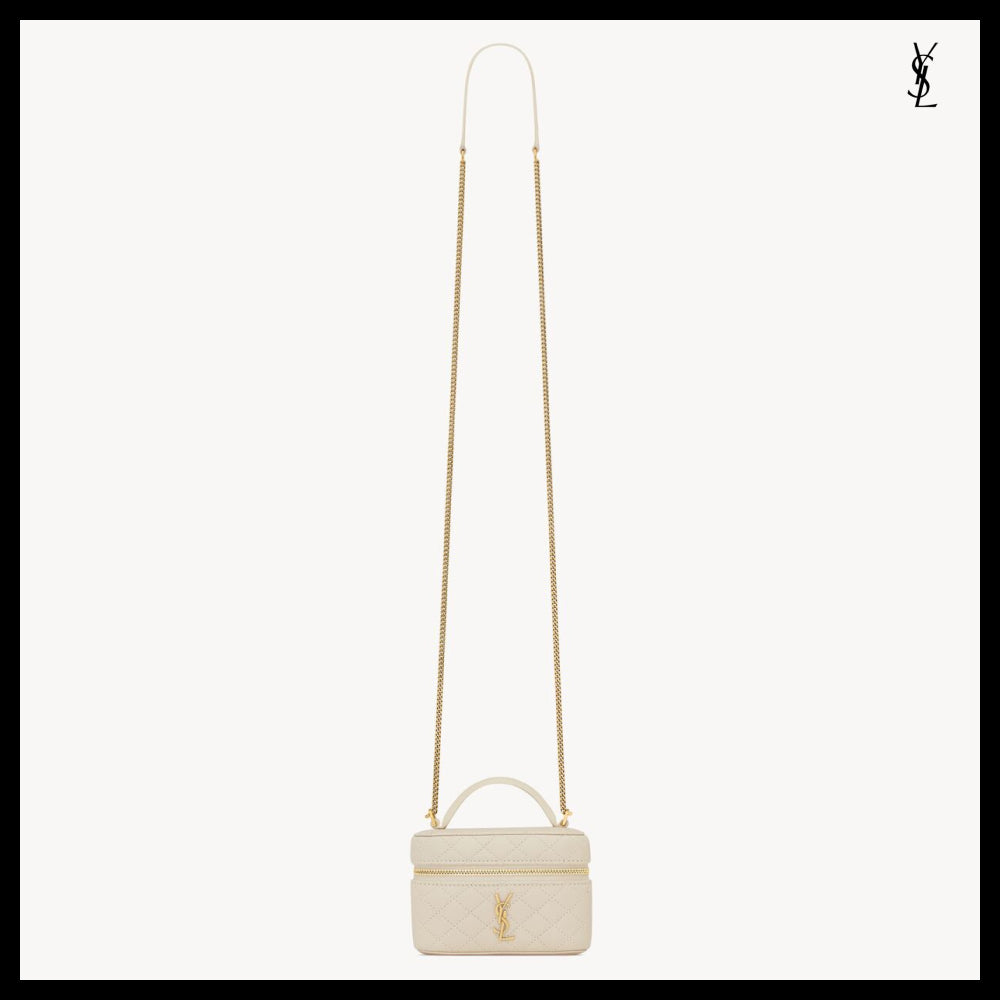 【Saint Laurent】Lambskin GABY Micro Vanity Bag White
