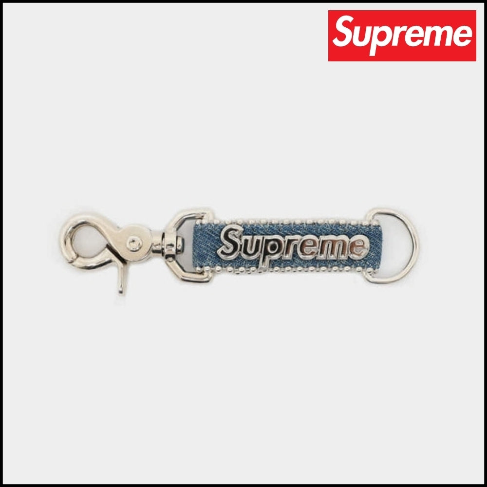【SUPREME】 Logo BB Simon Denim Unisex Keychain WASHDINDG