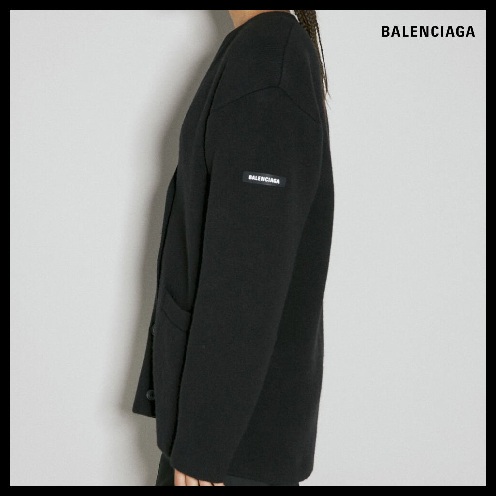 ★BALENCIAGAアウトレットセール★Patch Wool Knit Cardigan