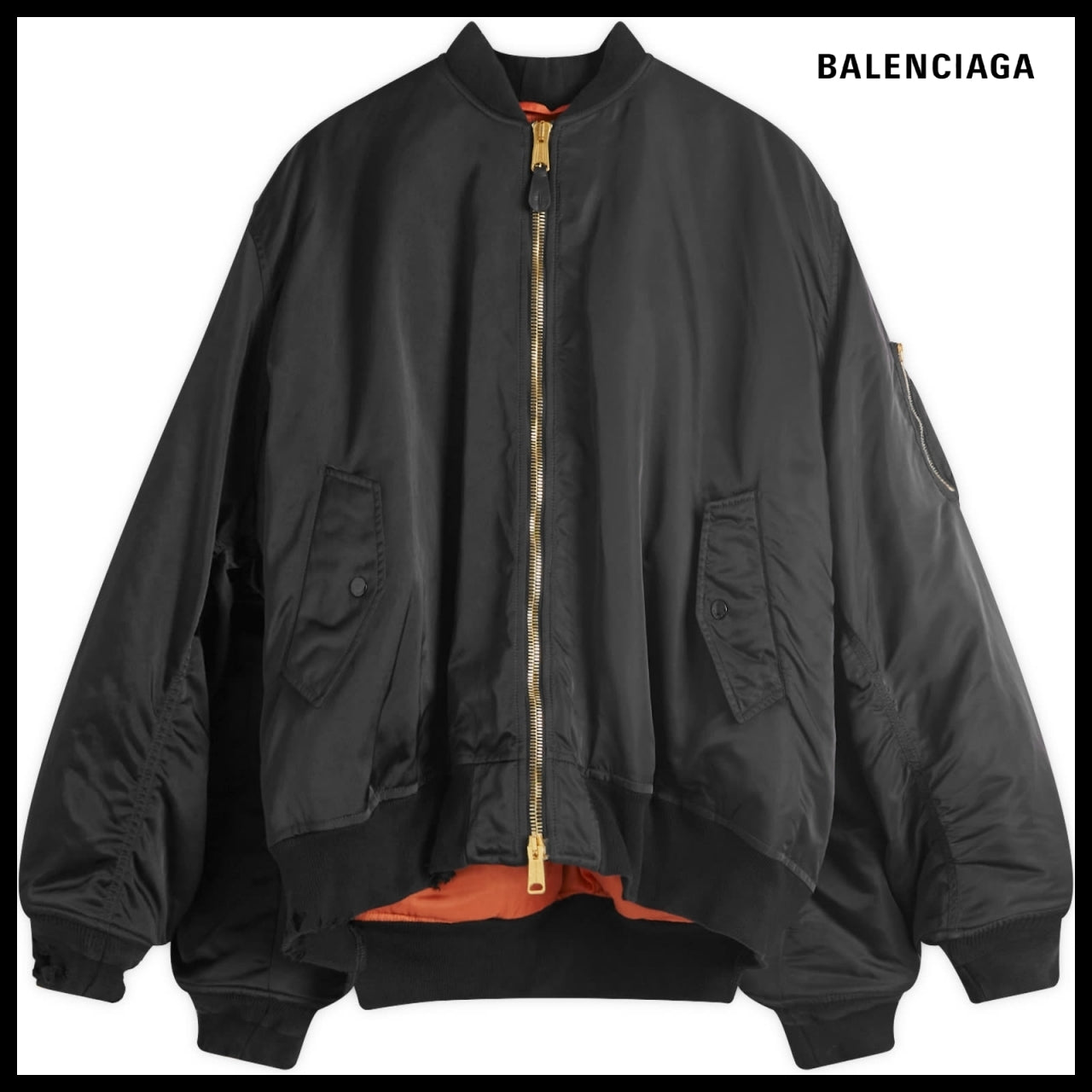 【BALENCIAGA】Double Sleeve Bomber Jacket Black