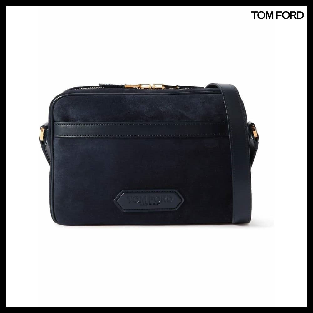 【TOM FORD】MESSENGER BAG SUEDE BLUE