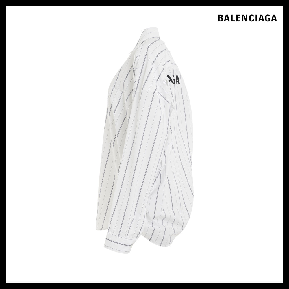 【BALENCIAGA】Cocoon Shirt White Navy