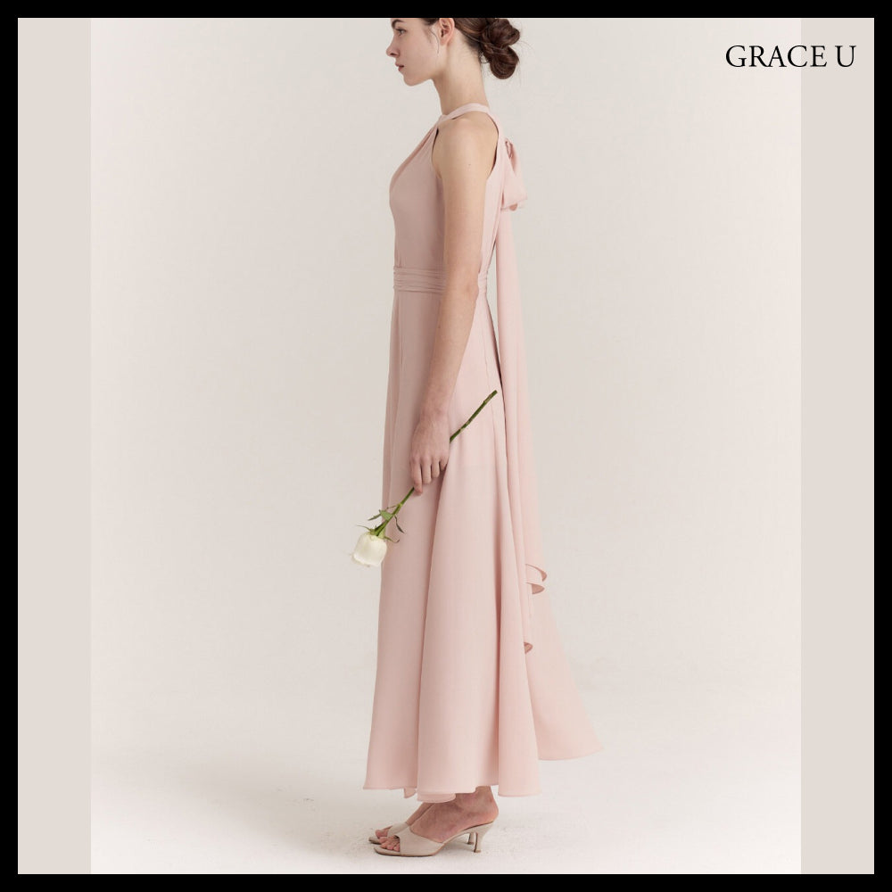 【GRACE U】Isabel Halter-Neck One-Piece 3 Colors