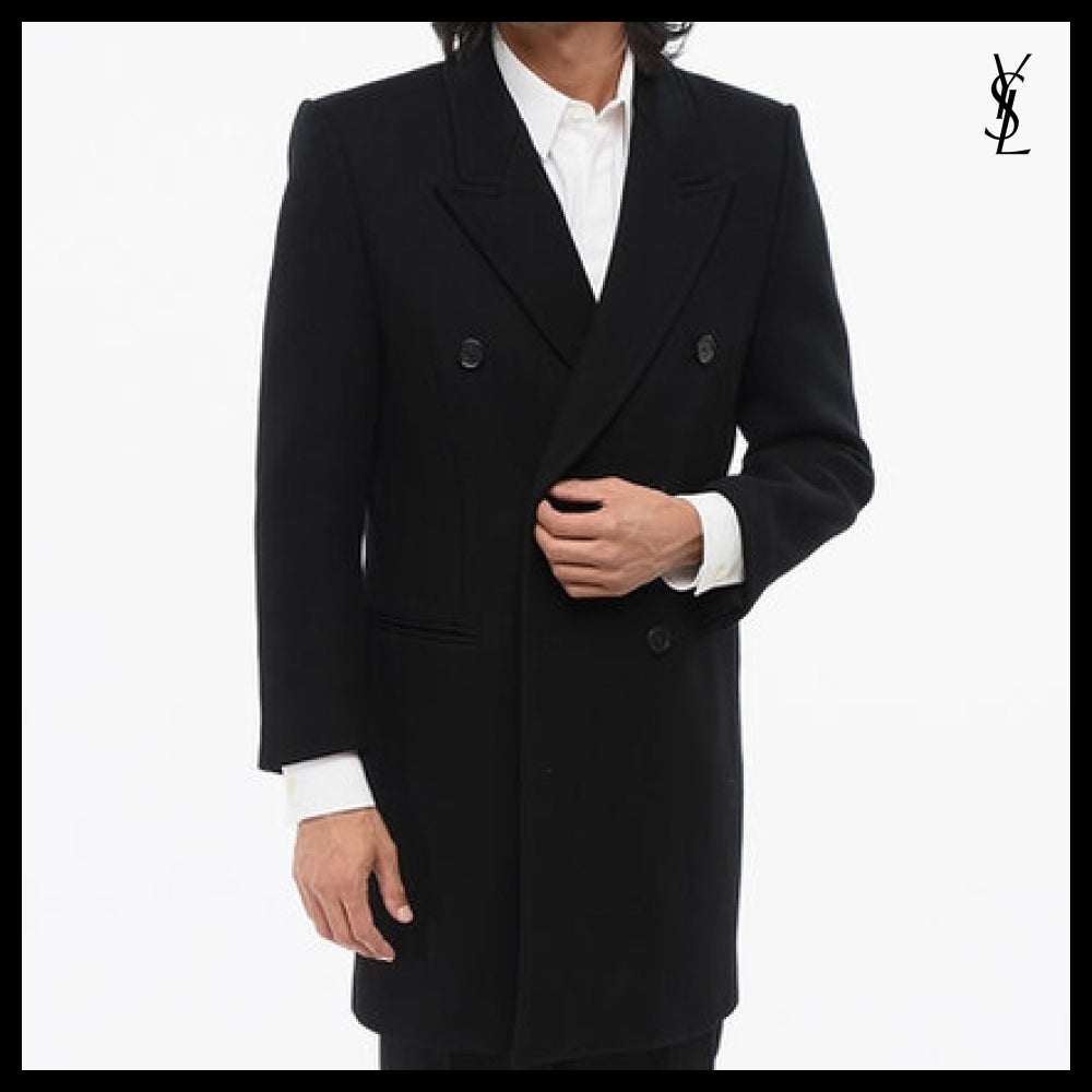 【SAINT LAURENT】Black Coat timeless design