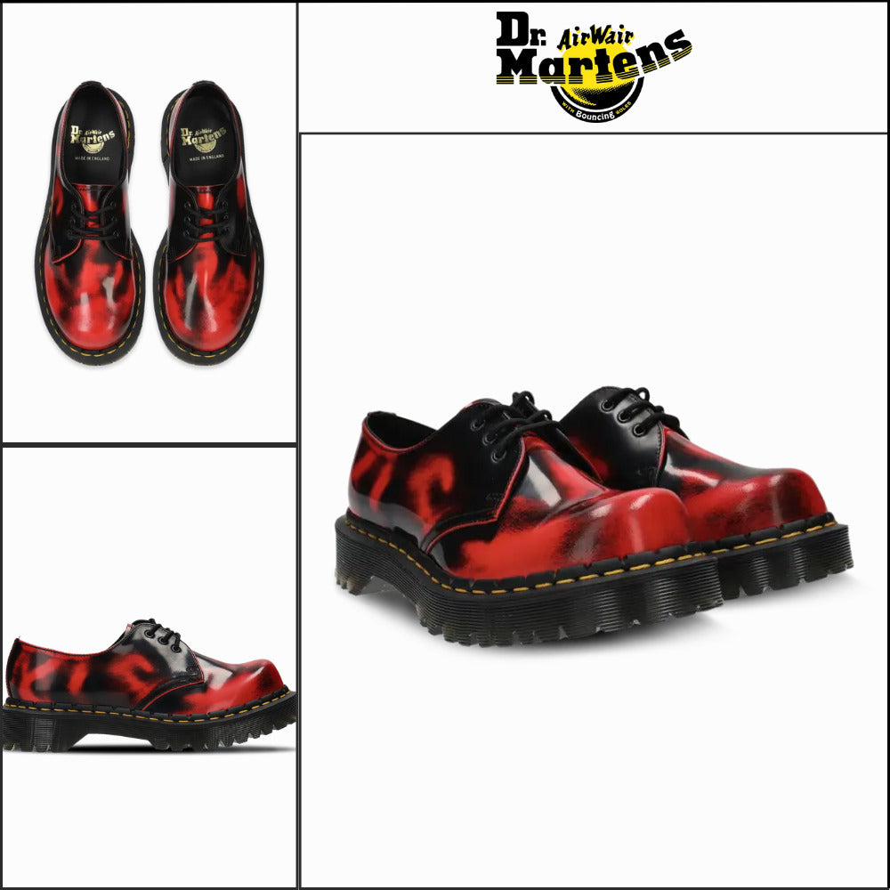 【DR. MARTENS】1461 Black/DMS Red Rub Off Lux Bex Black