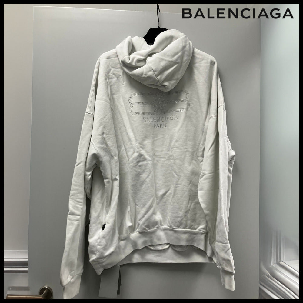 【BALENCIAGA】BB Icon Large Fit Hoodie White