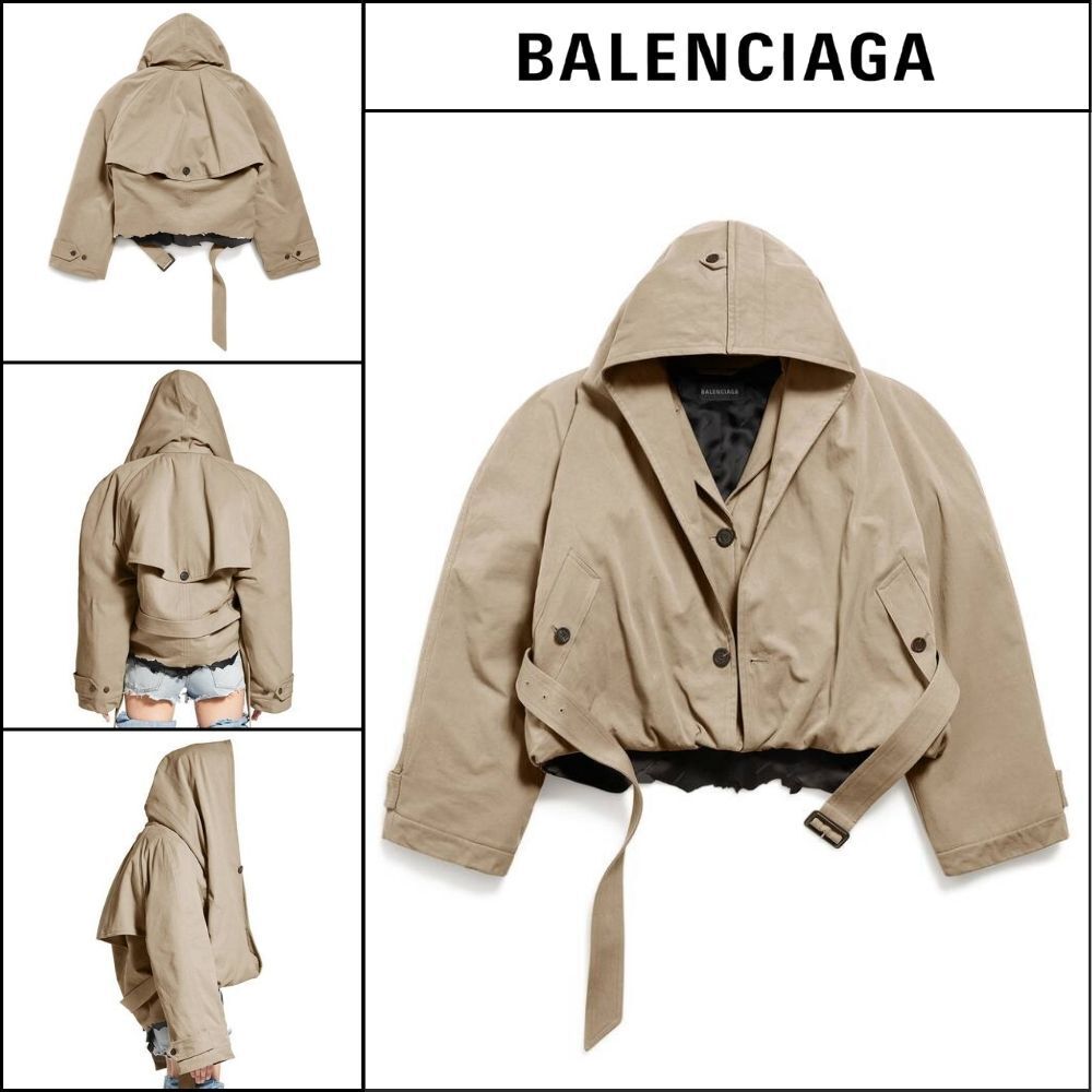 ★BALENCIAGAアウトレット セール ★FLIPPED HOODED TRENCH