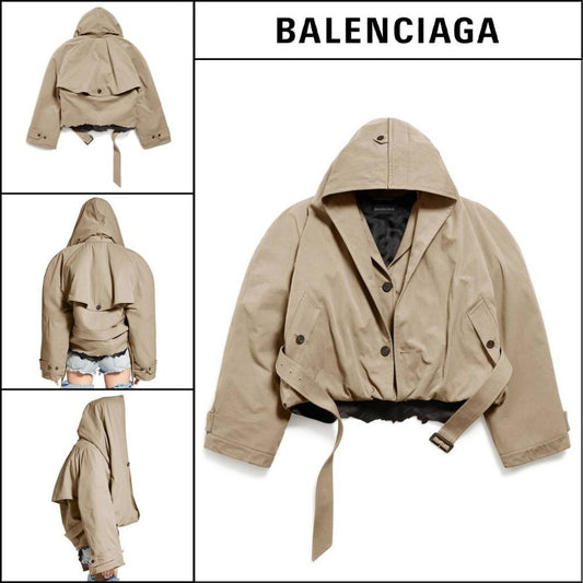 ★BALENCIAGAアウトレット セール ★FLIPPED HOODED TRENCH