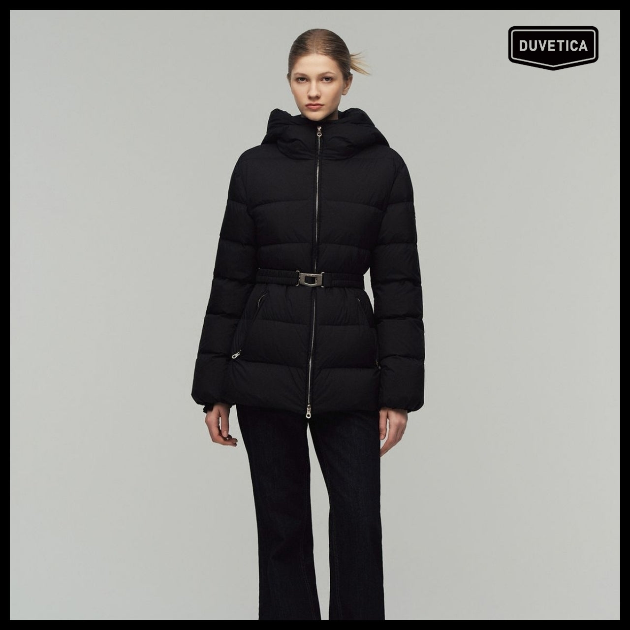 【DUVETICA】Maratea Mid - Black Womens Down Jacket