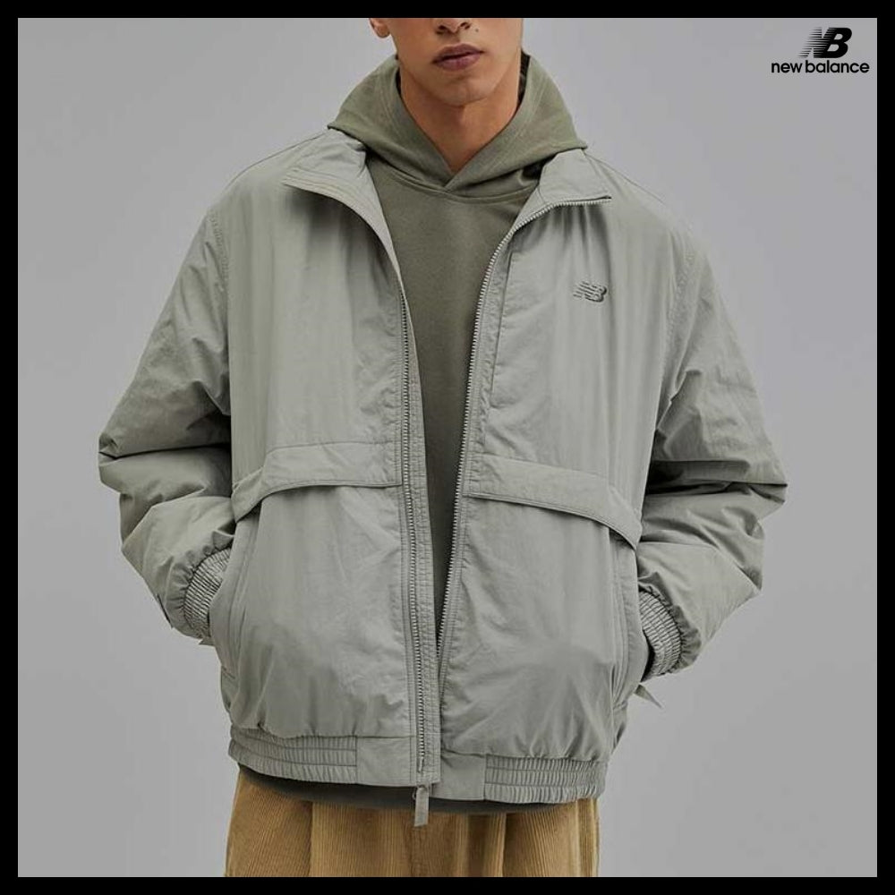 【New Balance】Unisex Heritage Stand Neck Padded JacketTaupe