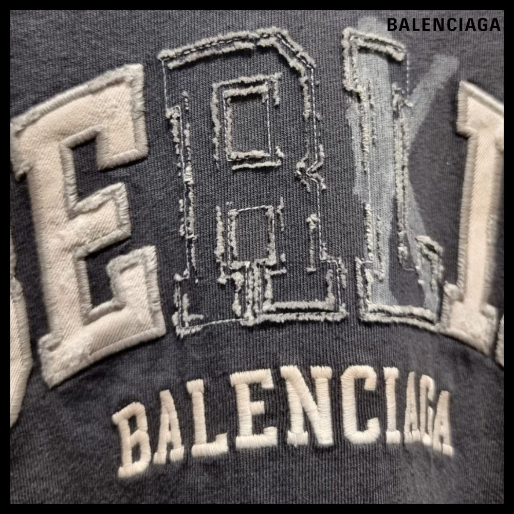 【BALENCIAGA】Oversized T-Shirt Faded Black White