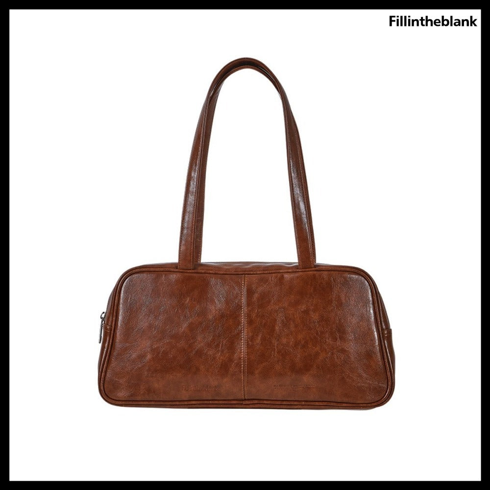 【FILL IN THE BLANK】TRAPEZOID BAGUETTE SHOULDER BAG 3COLORS