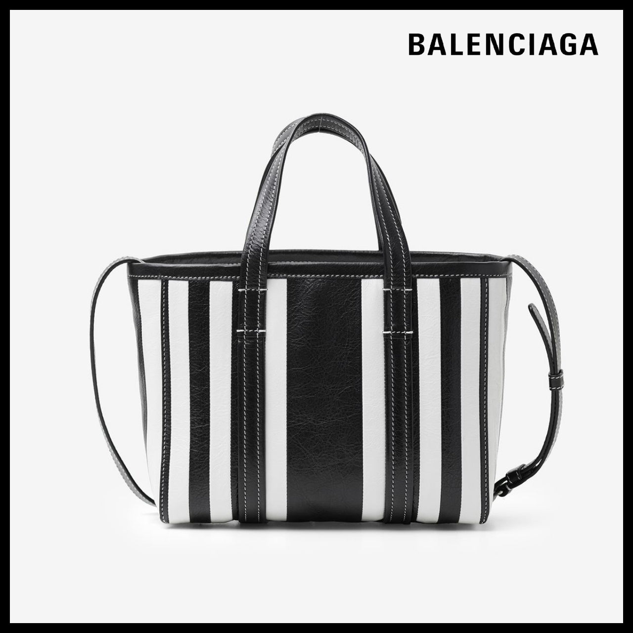 【BALENCIAGA】Barbes Small East-West Shopper Bag Black