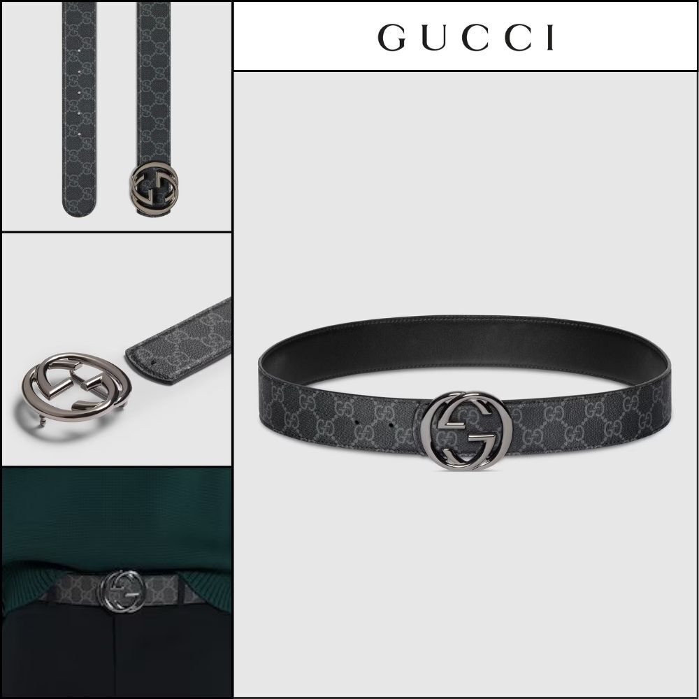 【GUCCI】Interlocking G Buckle Reversible Belt