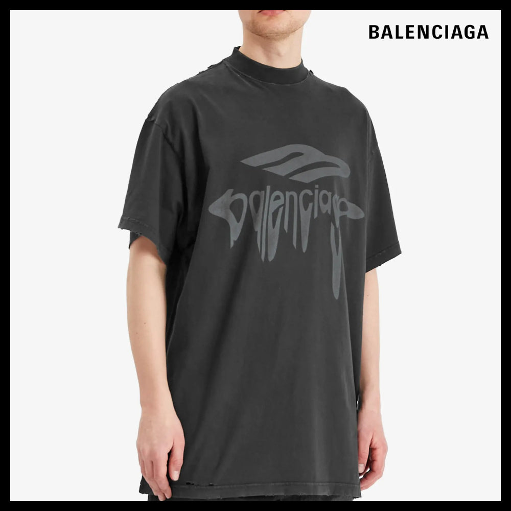 【BALENCIAGA】Wavy Logo Oversized T Shirt Crewneck