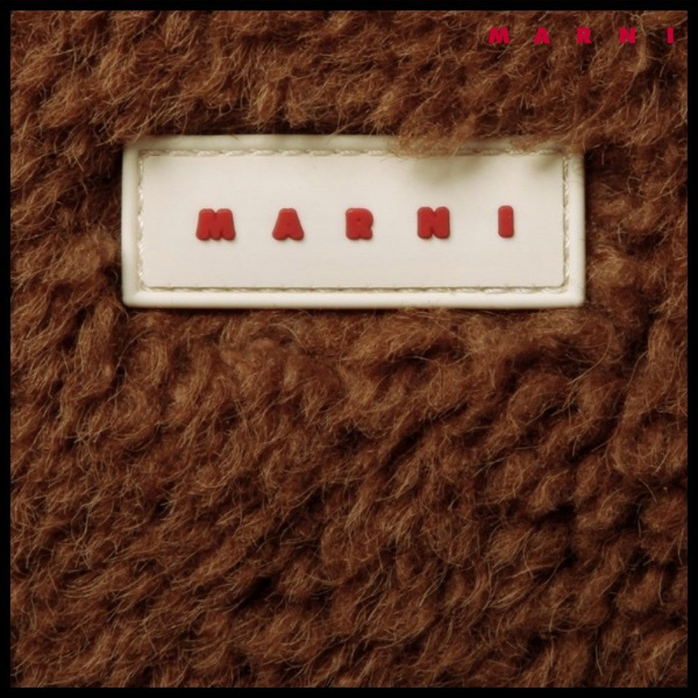 【MARNI】 LOGO PATCH SHEARLING TOTE BAG