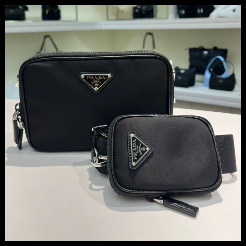 【PRADA】Triangle Logo Nylon Crossbody Bag nylon crossbody