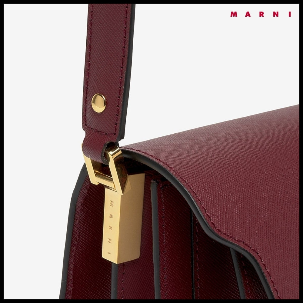 【MARNI】Mini Saffiano Leather Trunk Shoulder Bag