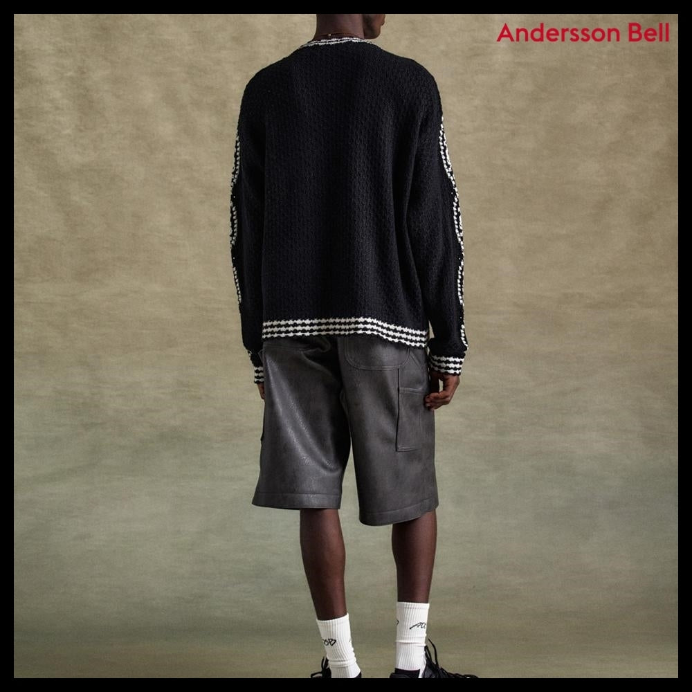 【ANDERSSON BELL】FANTASIA ROUND-NECK CARDIGAN BLACK