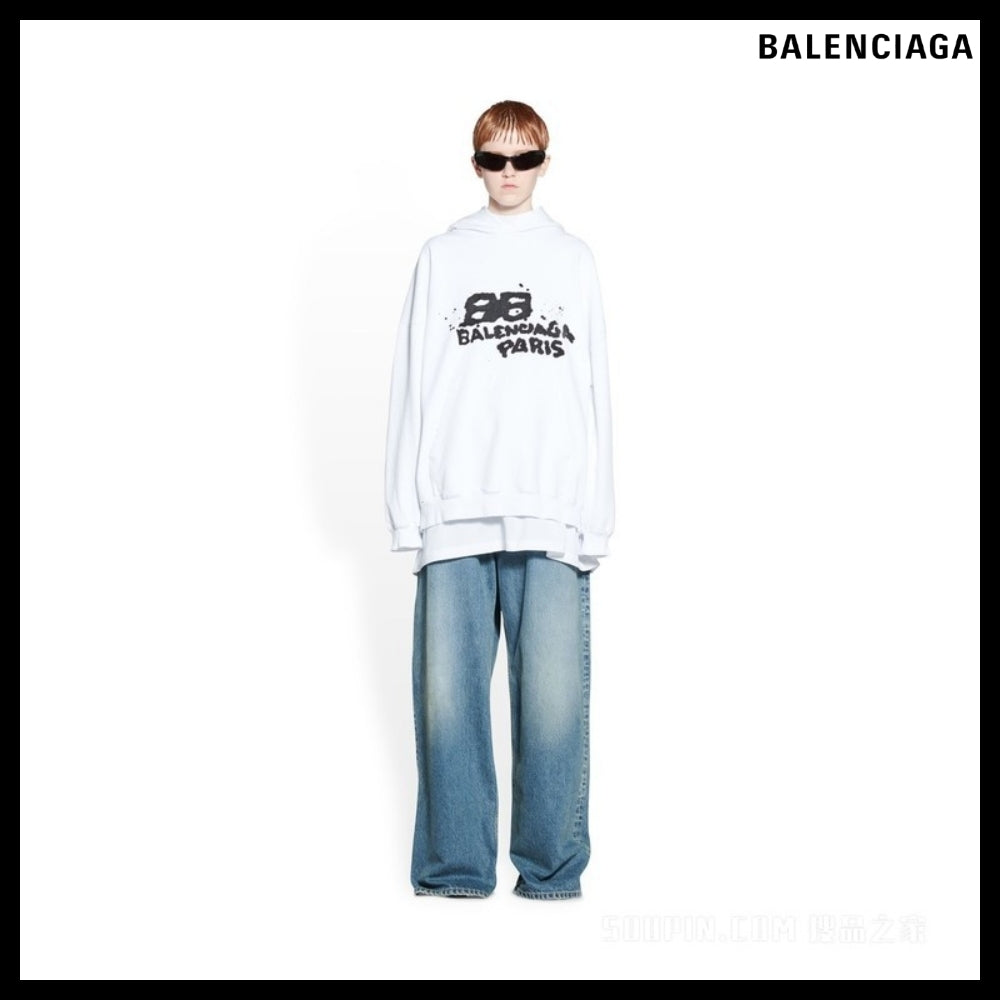 【BALENCIAGA】Hand Drawn BB Icon Large Fit Hoodie