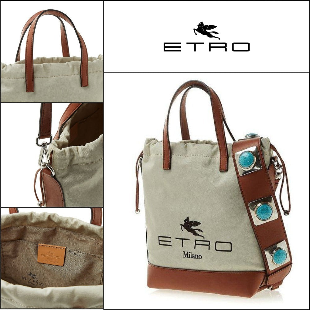 【ETRO】Logo Cotton Bucket Bag