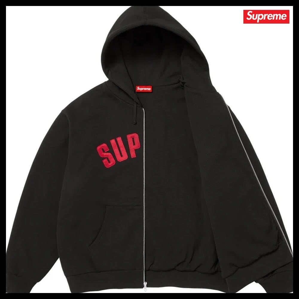 【Supreme】Arc Thermal Lined Zip Up Hooded Sweatshirt Black