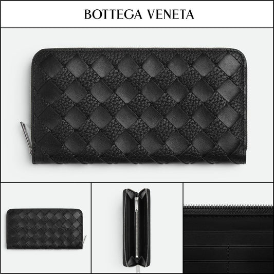 【韓国百貨店 BOTTEGA VENETA】Intrecciato Zip-Around Wallet