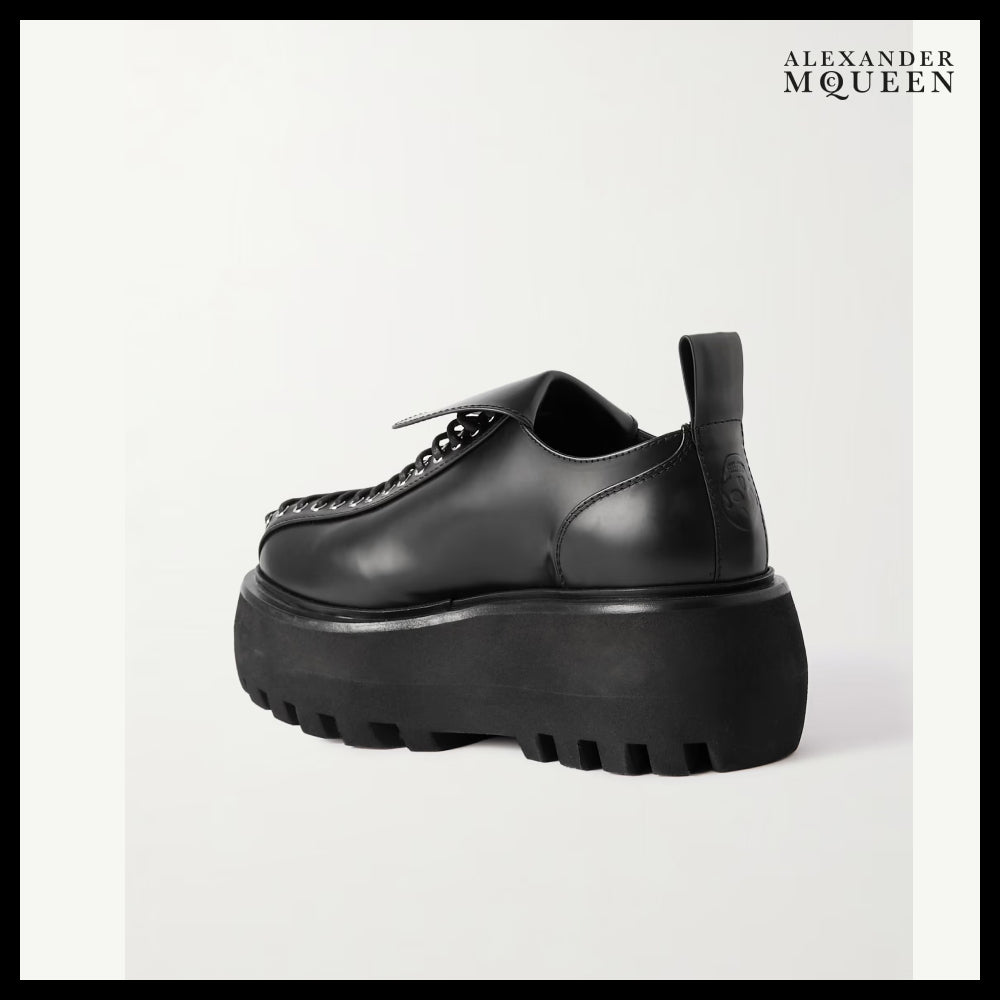 【Alexander Mcqueen】Sofa Lace-Up Platform Brogues Black