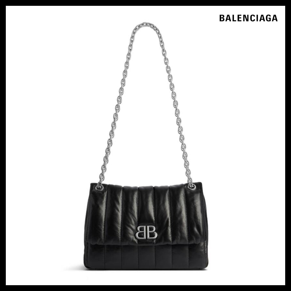 【BALENCIAGA】Monaco mini quilted bag black