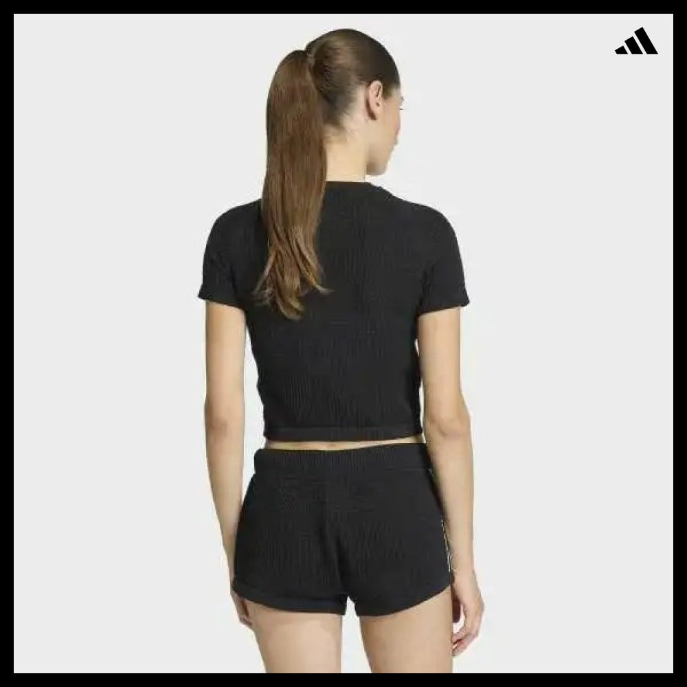 【ADIDAS 】Knit Crochet Cali T-Shirt Black