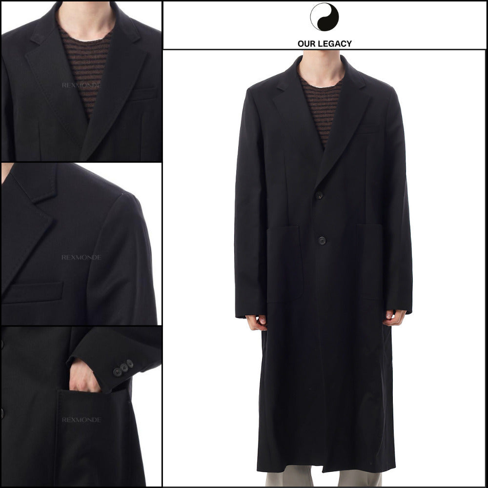 ◆OUR LEGACY◆25FW Robe Overcoat Onyx Black Tech Sateen